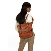 V41 Skórzany plecak damski z nitami 2w1. Skóra naturalna vintage. 3 kolory
